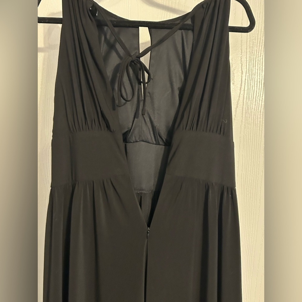 R&M Richards black sequin halter maxi gown 12P - Picture 6 of 9